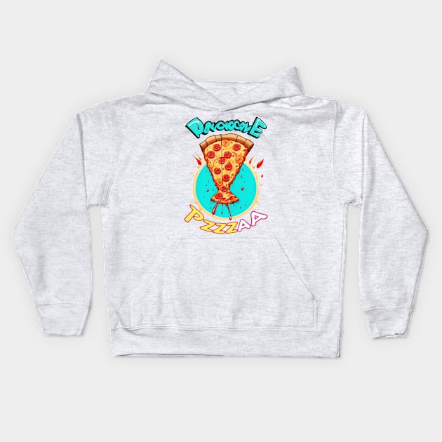 Pizza Slice Kids Hoodie by Unevenalways